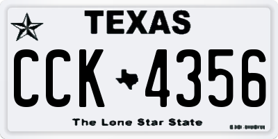 TX license plate CCK4356