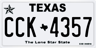 TX license plate CCK4357