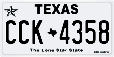 TX license plate CCK4358