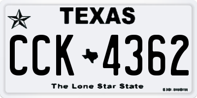 TX license plate CCK4362