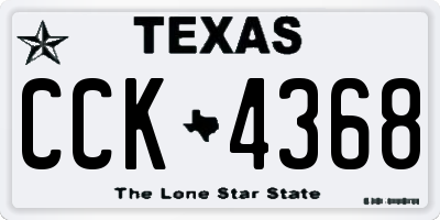 TX license plate CCK4368