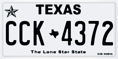 TX license plate CCK4372