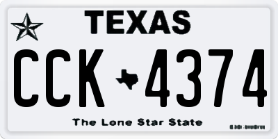 TX license plate CCK4374