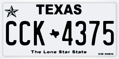 TX license plate CCK4375