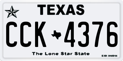 TX license plate CCK4376