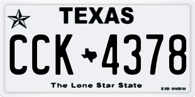 TX license plate CCK4378
