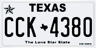 TX license plate CCK4380