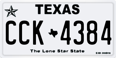 TX license plate CCK4384