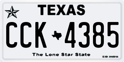 TX license plate CCK4385