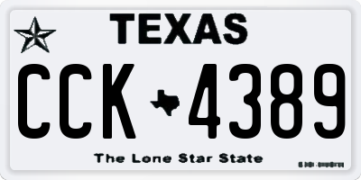 TX license plate CCK4389