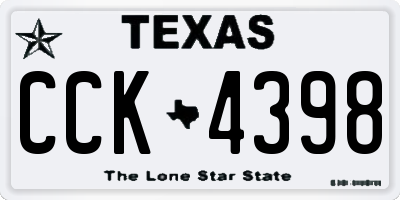 TX license plate CCK4398