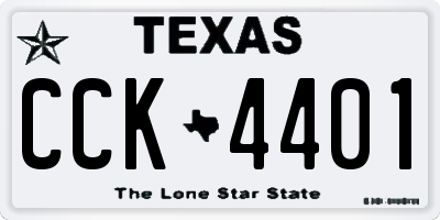 TX license plate CCK4401