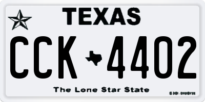 TX license plate CCK4402