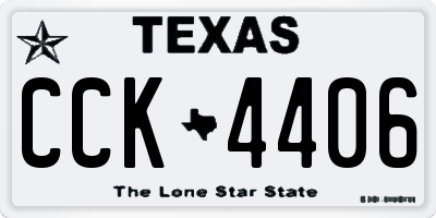 TX license plate CCK4406