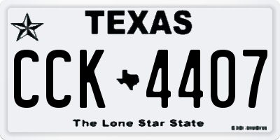 TX license plate CCK4407