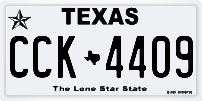 TX license plate CCK4409