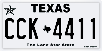 TX license plate CCK4411