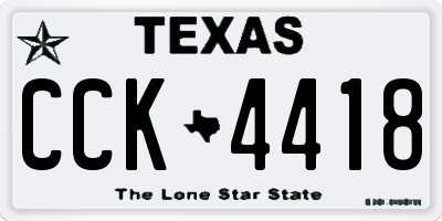 TX license plate CCK4418