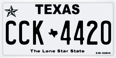 TX license plate CCK4420