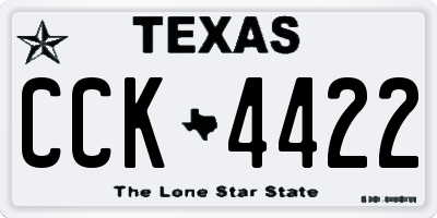 TX license plate CCK4422