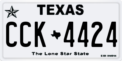 TX license plate CCK4424