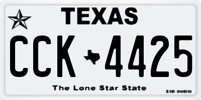 TX license plate CCK4425