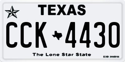 TX license plate CCK4430