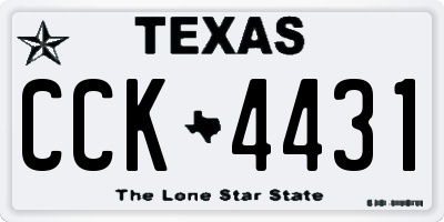 TX license plate CCK4431