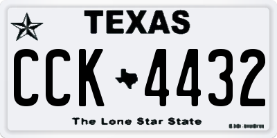 TX license plate CCK4432