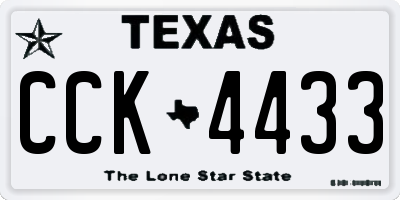 TX license plate CCK4433