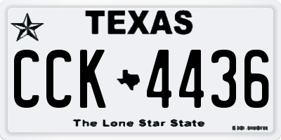 TX license plate CCK4436