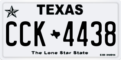 TX license plate CCK4438