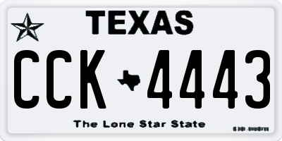 TX license plate CCK4443