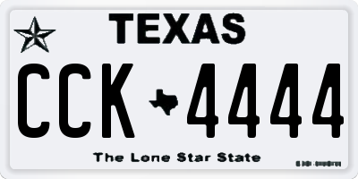 TX license plate CCK4444