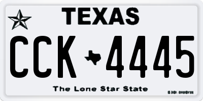 TX license plate CCK4445
