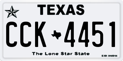 TX license plate CCK4451