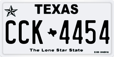 TX license plate CCK4454