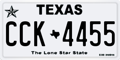 TX license plate CCK4455