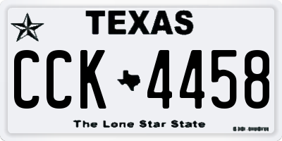 TX license plate CCK4458