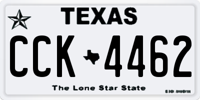 TX license plate CCK4462