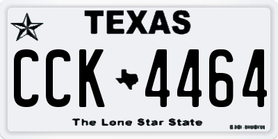 TX license plate CCK4464