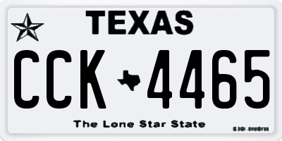 TX license plate CCK4465