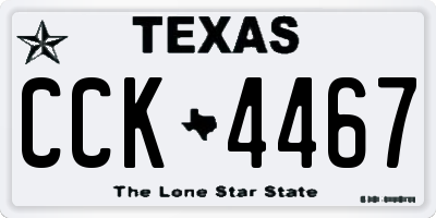 TX license plate CCK4467