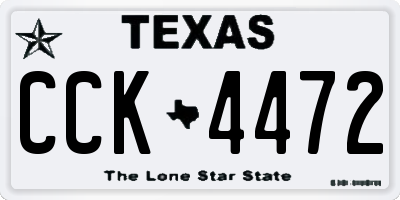 TX license plate CCK4472