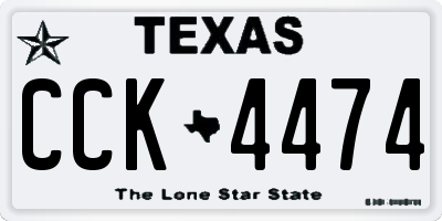 TX license plate CCK4474