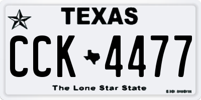 TX license plate CCK4477