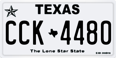 TX license plate CCK4480