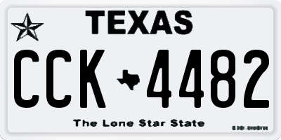 TX license plate CCK4482