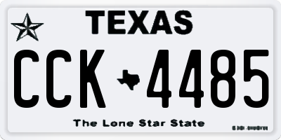 TX license plate CCK4485
