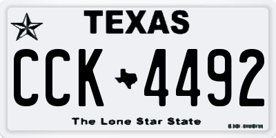 TX license plate CCK4492